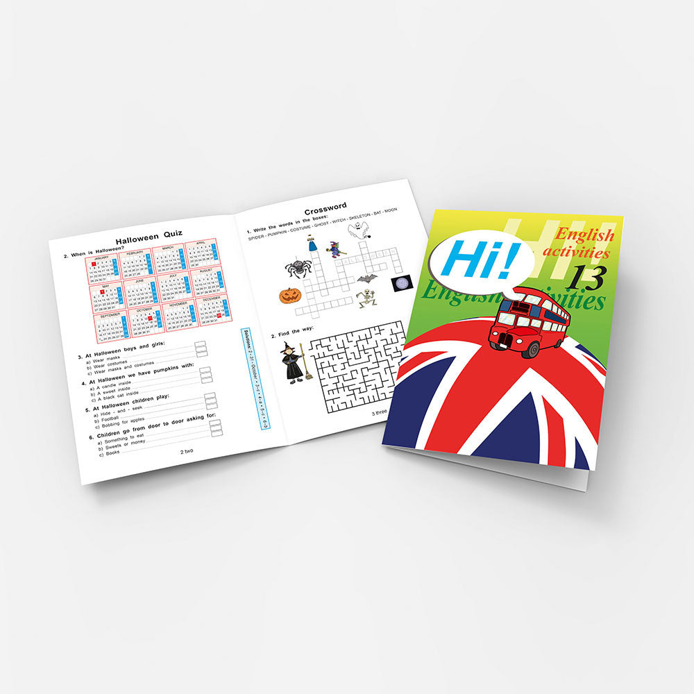 Cuaderno de ejercicios de inglés para niños de primaria – Hi! 13
