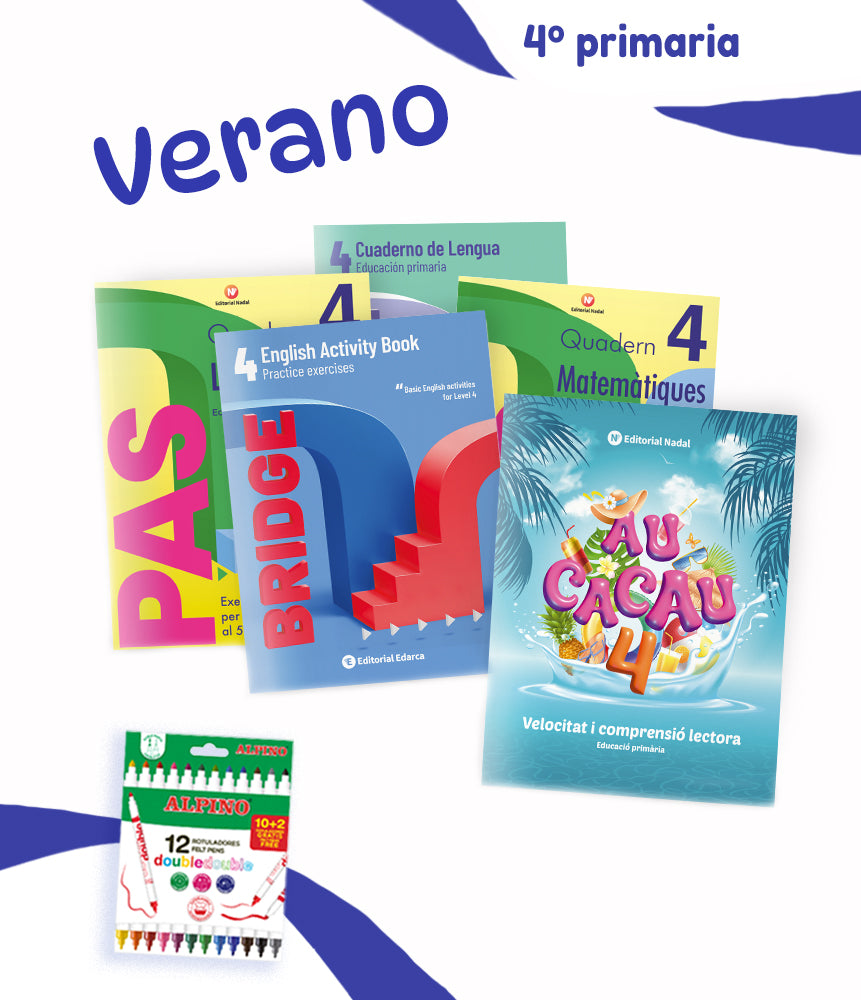 Pack de cuadernos de repaso de verano en valenciano para 4º de Primaria