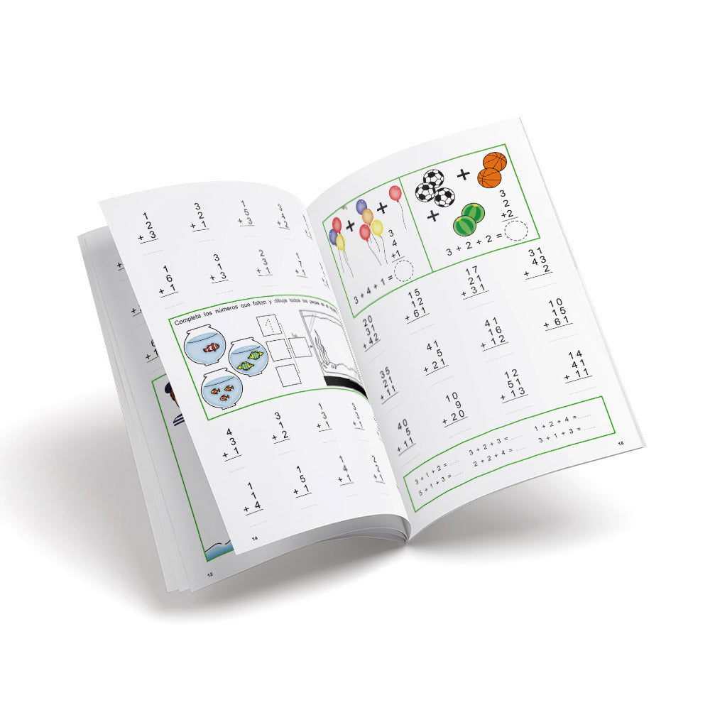 Cuaderno de matemáticas de primaria - Castillo Cálculo 1 - Iniciación a la suma