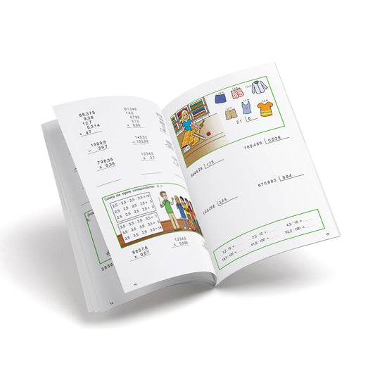 Cuaderno de matemáticas de primaria - Castillo Cálculo 11 - Sumar, restar, multiplicar y dividir números decimales
