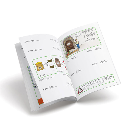 Cuaderno de matemáticas de primaria - Castillo Cálculo 9 - Dividir números decimales