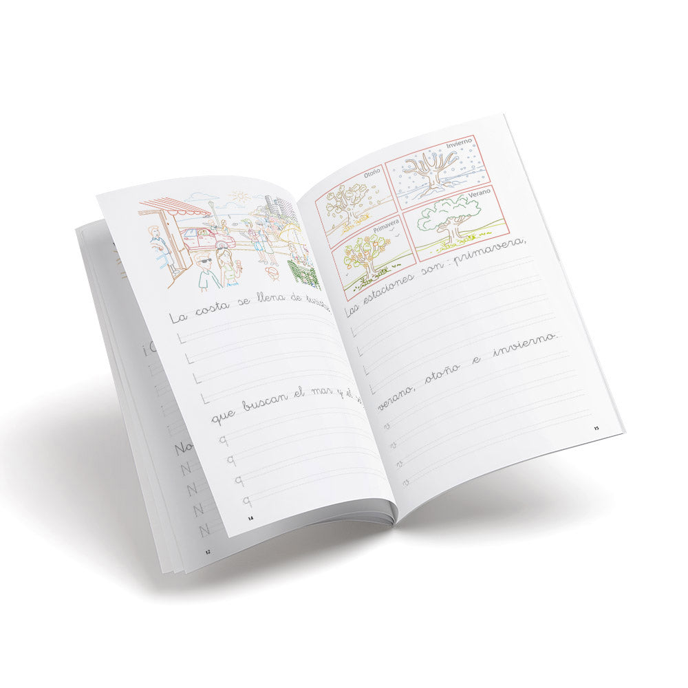 Cuaderno de escritura - Castillo 14 Las estaciones del año - primaria