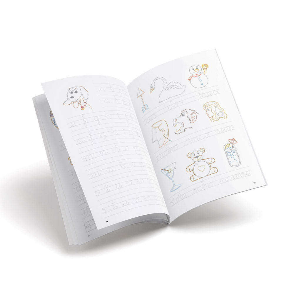 Cuaderno de escritura - Castillo 6 Palabras y Números del 1 al 9 - primaria