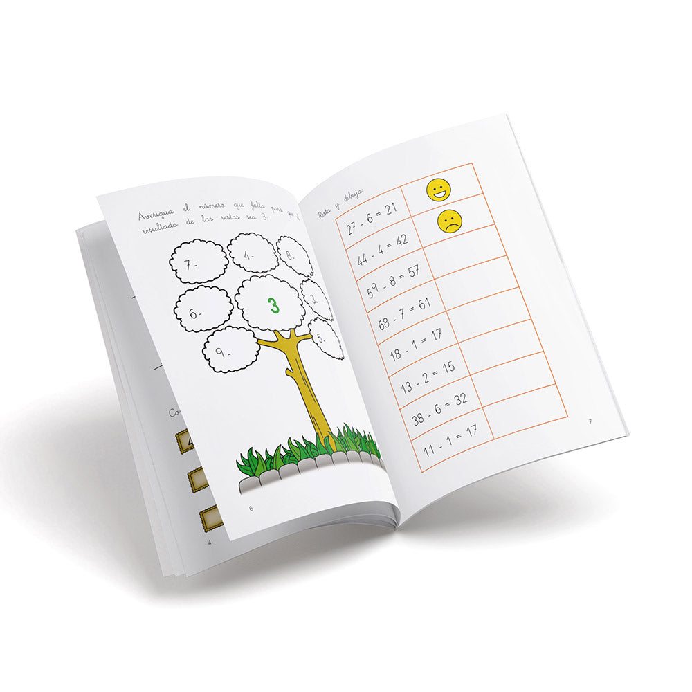 Cuaderno de matemáticas 010 - Castillo Juguemos con los números - Empezamos a restar infantil