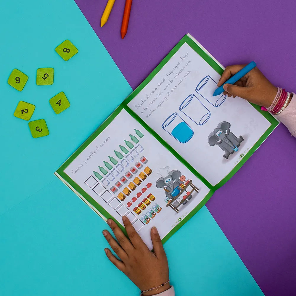 Cuaderno de grafomotricidad - Puente Infantil - Números 5 años