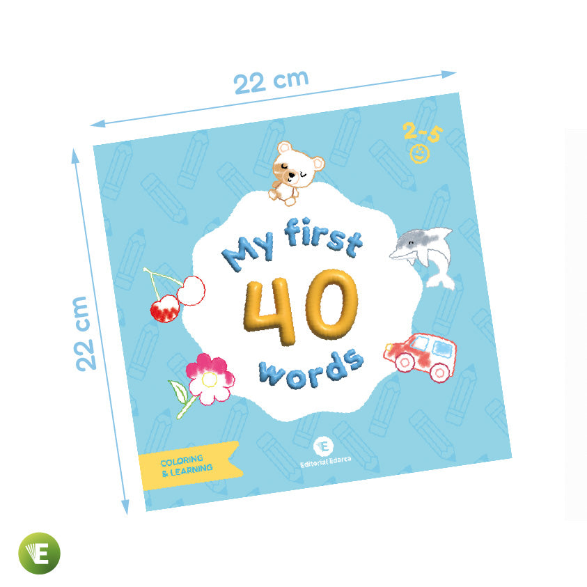 My First 40 Words – Libro para pintar y aprender inglés (2-5 años)