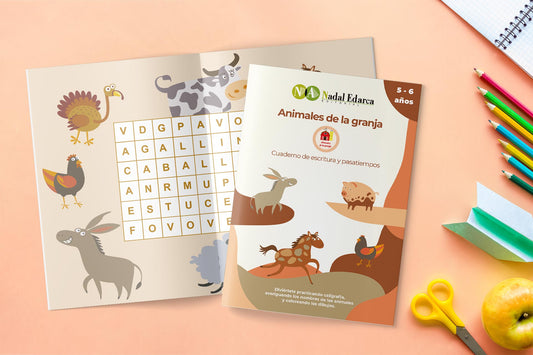 Pack de 4 cuadernos de escritura y pasatiempos infantil