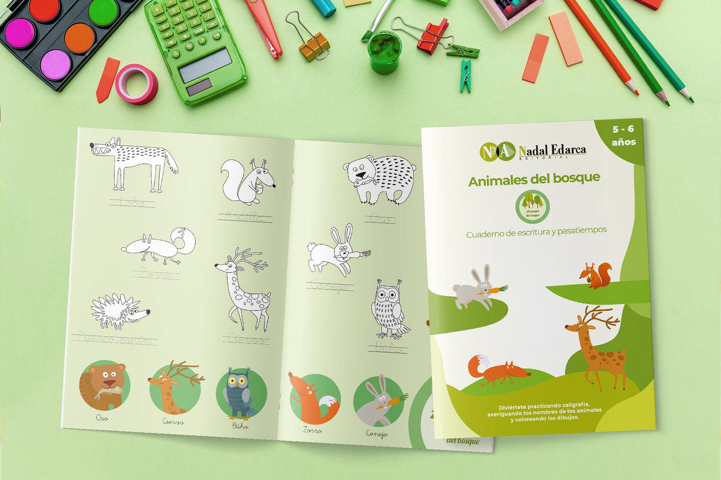 Pack de 4 cuadernos de escritura y pasatiempos infantil