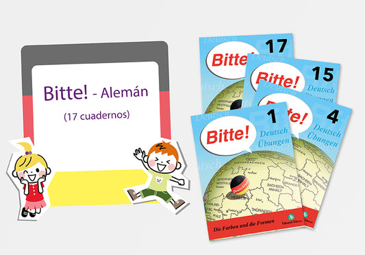 Colección de cuadernos escolares en Alemán - Bitte!