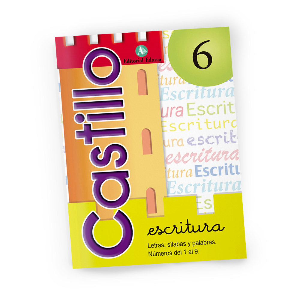 Cuaderno de escritura - Castillo 6 Palabras y Números del 1 al 9 - primaria
