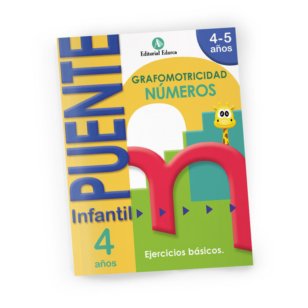 Cuaderno de grafomotricidad - Puente Infantil - Números 4 años