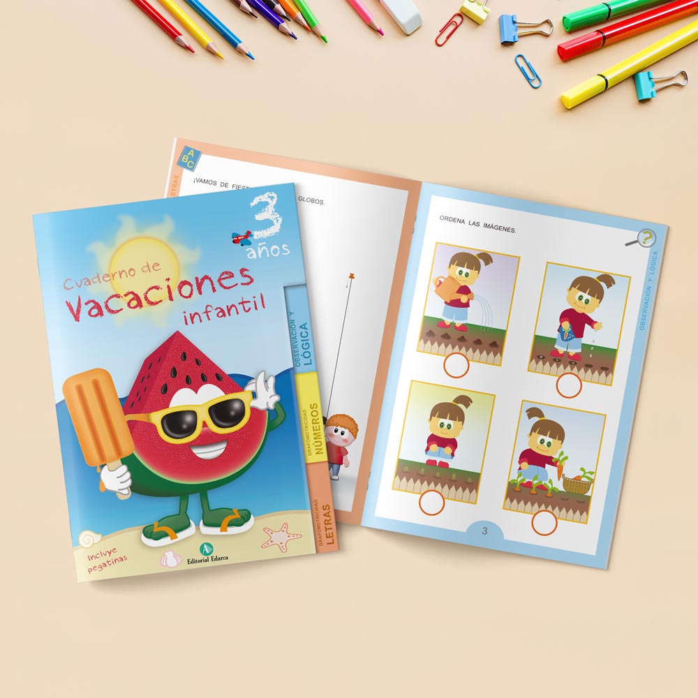 Cuaderno de repaso de verano - Vacaciones - 3 años