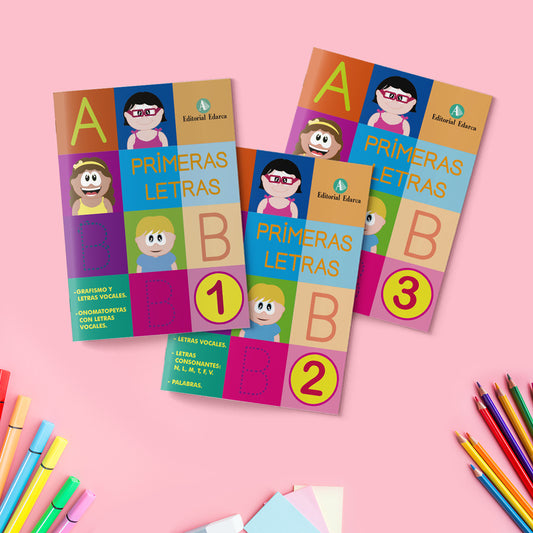 Colección de cuadernos escritura - Primeras Letras - Letra mayúscula - infantil