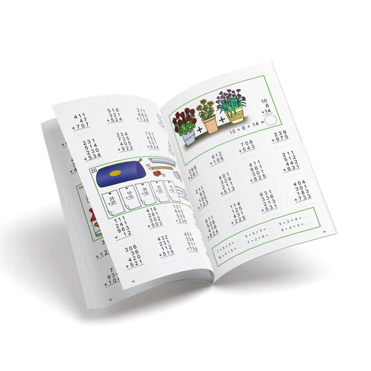 Cuaderno de matemáticas de primaria - Castillo Cálculo 2 - Sumar, llevando