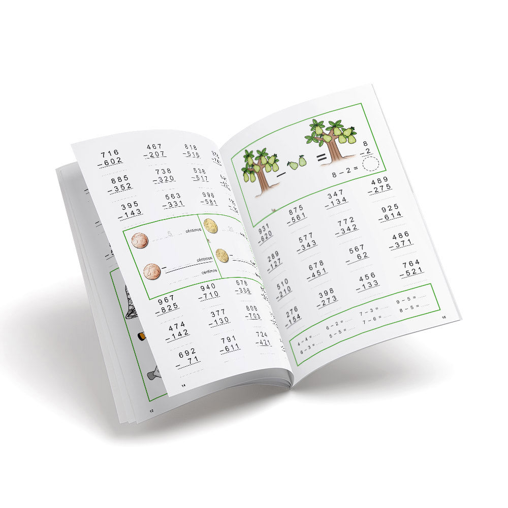 Cuaderno de matemáticas - Castillo Cálculo 3 - Iniciación a la resta