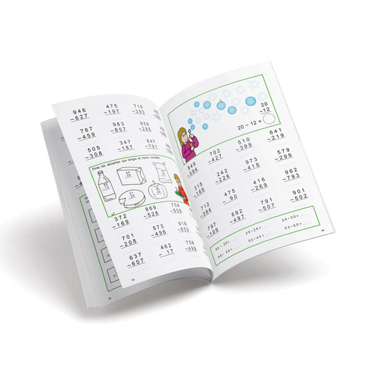 Cuaderno de matemáticas de primaria - Castillo Cálculo 4 - Restar llevando