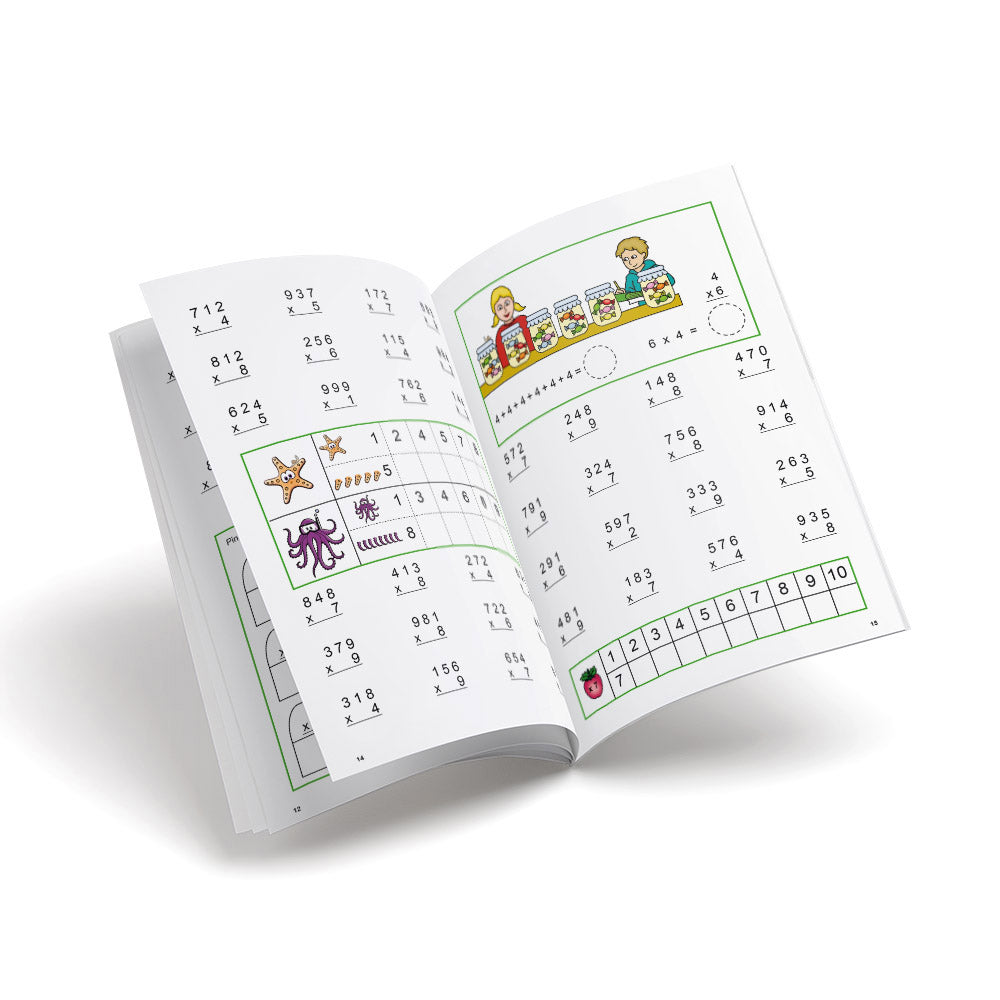 Cuaderno de matemáticas de primaria - Castillo Cálculo 5 - Multiplicar por una cifra