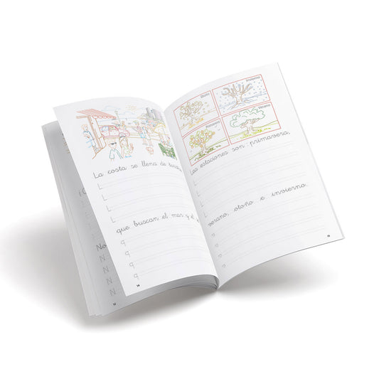 Cuaderno de escritura - Castillo 14 Las estaciones del año - primaria