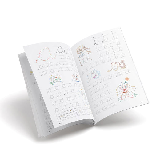 Cuaderno de escritura - Castillo 3 Vocales: o, i, a. Números 1, 2 - primaria