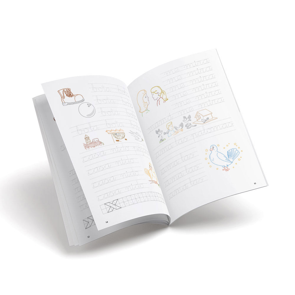 Cuaderno de escritura - Castillo 5 Palabras y números del 1 al 7 - primaria