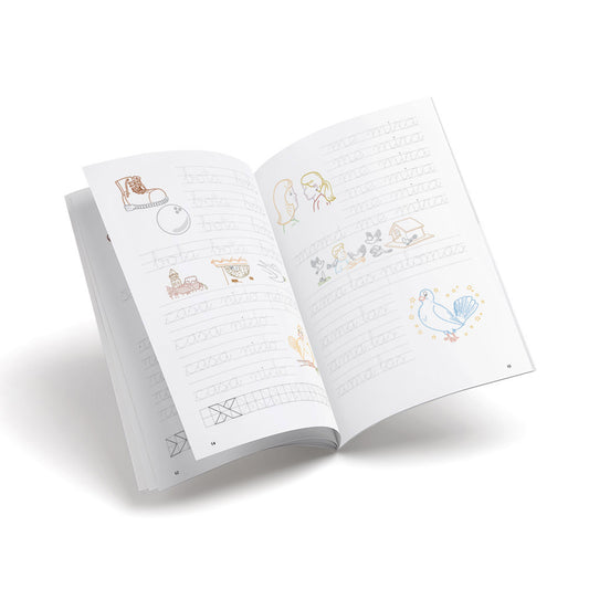 Cuaderno de escritura - Castillo 5 Palabras y números del 1 al 7 - primaria