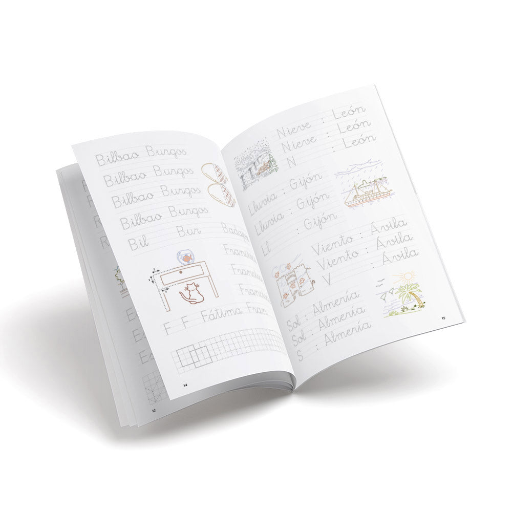 Cuaderno de escritura - Castillo 8 Repasar: Frases y mayúsculas - primaria