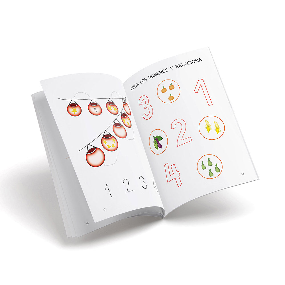 Cuaderno de matemáticas 02 - Castillo Juguemos con los números - El 3 y el 4 infantil