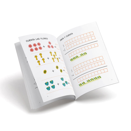 Cuaderno de matemáticas 07 - Castillo Juguemos con los números - Concepto de sumar: añadir - infantil