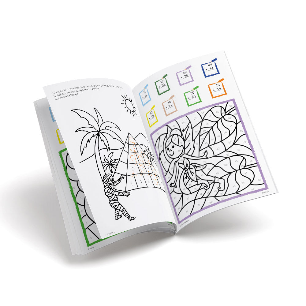 Cuadernos de sumar y restar - colorear