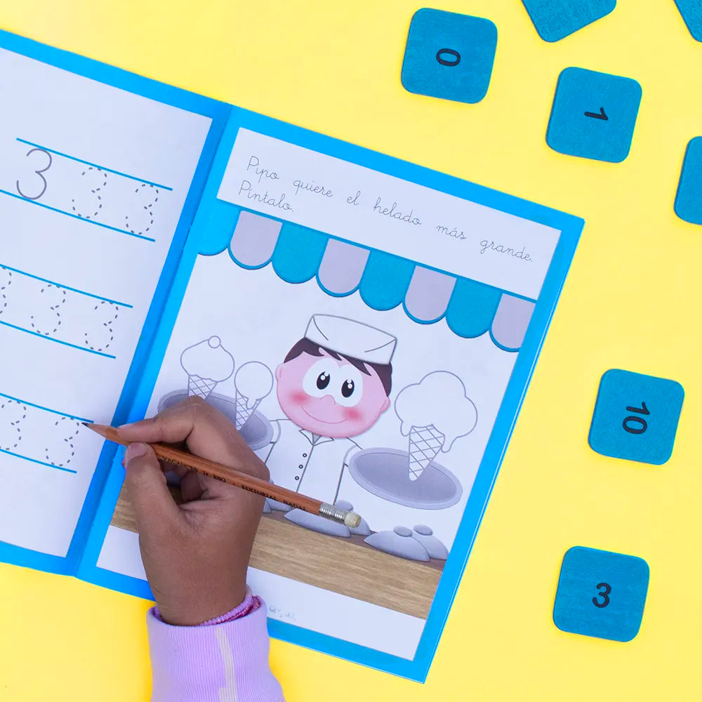 Cuaderno de grafomotricidad - Puente Infantil - Números 3 años
