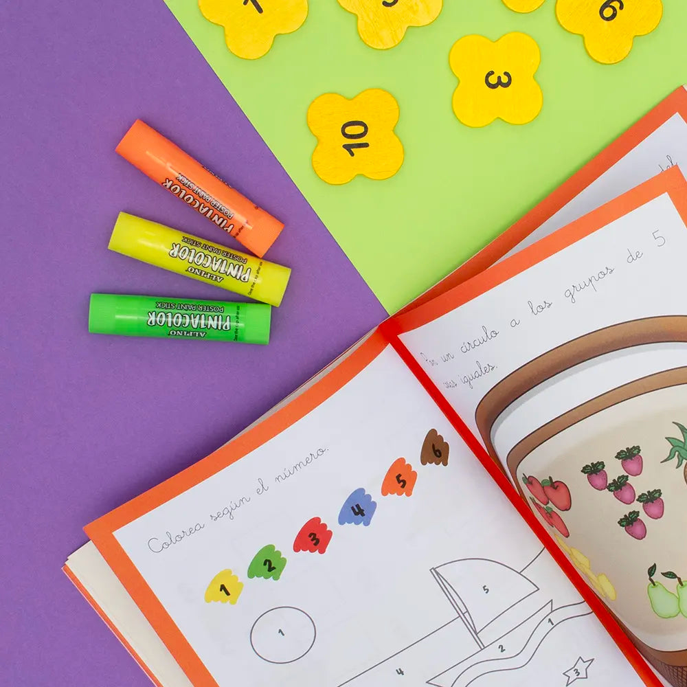 Cuaderno de grafomotricidad - Puente Infantil - Números 4 años
