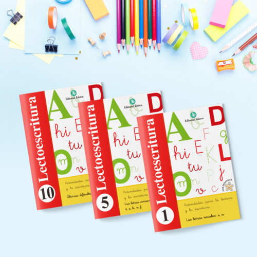 Colección de cuadernos escolares de lectoescritura - infantil